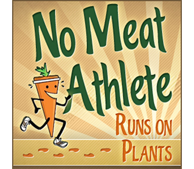 No Meat Athlete Logo with the running carrot, vegan, health, fitness, sport, running